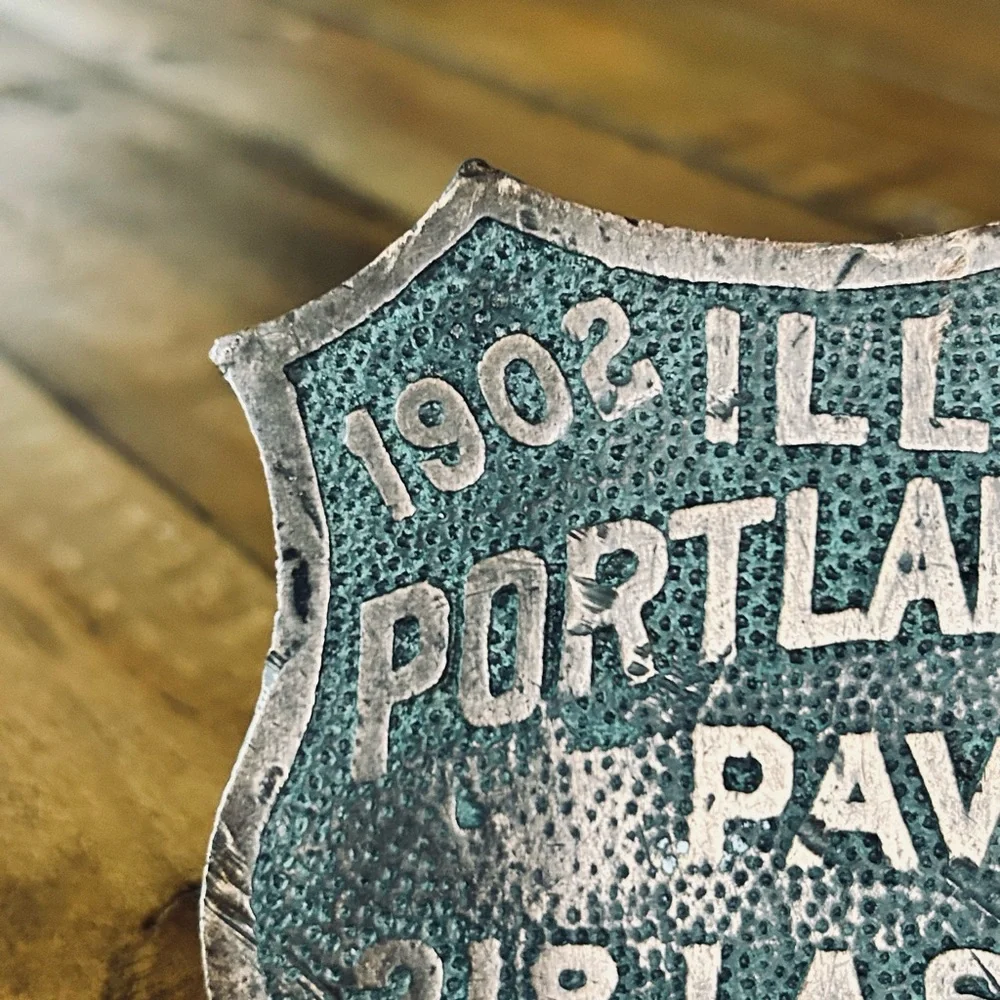 ***SOLD***
1902 Antique Bronze Cement Sidewalk Plate/Medallion - Picture 4 of 8